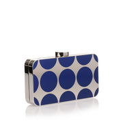 Mina royal blue shiny silver clutch