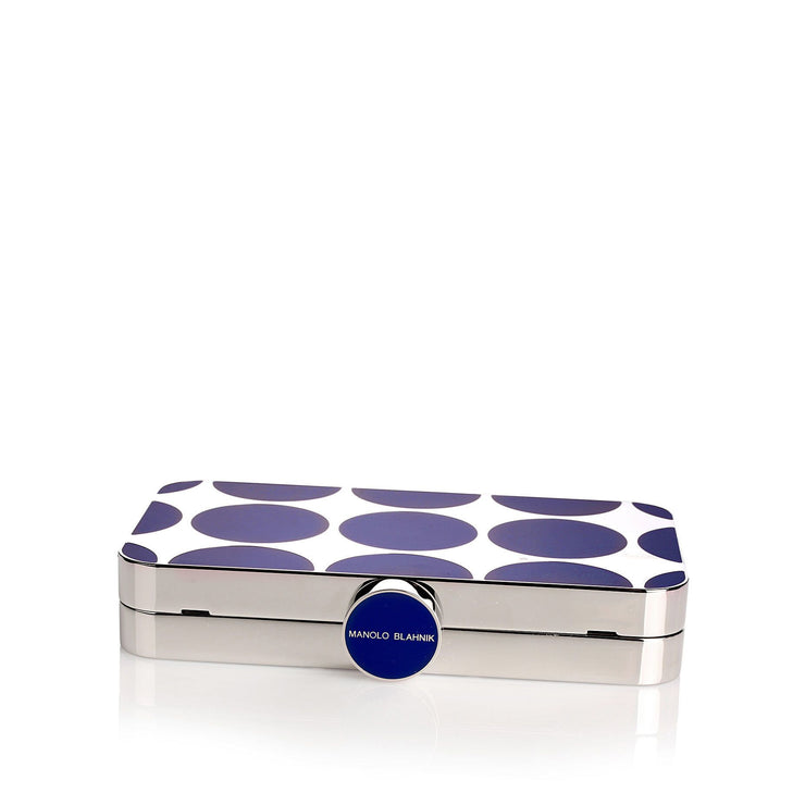 Mina royal blue shiny silver clutch