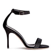 Chaos crystalrock 105 black velvet sandals