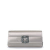 Gothisi silver grey satin clutch