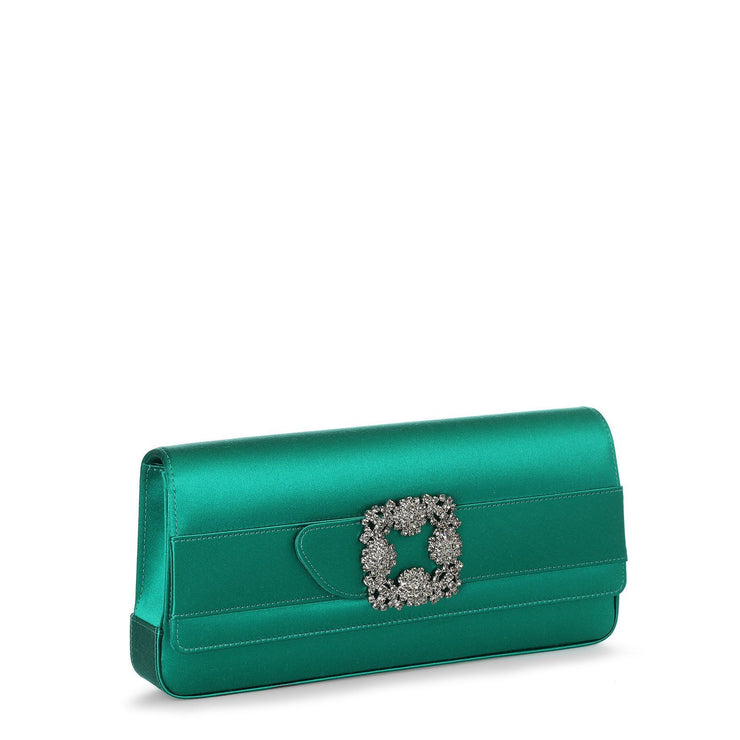 Gothisi emerald green satin clutch