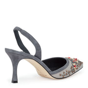 Zaukalyne 70 grey slingback pumps