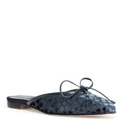 Ballerimu navy blue satin mule flats