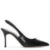 Allura black watersnake slingback pumps