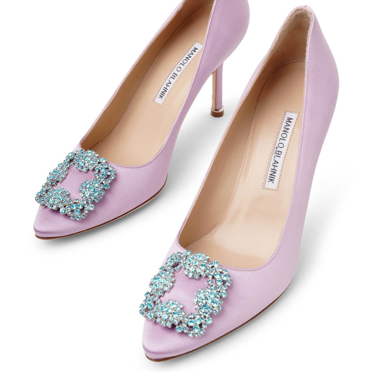 Hangisi 90 light purple satin pumps