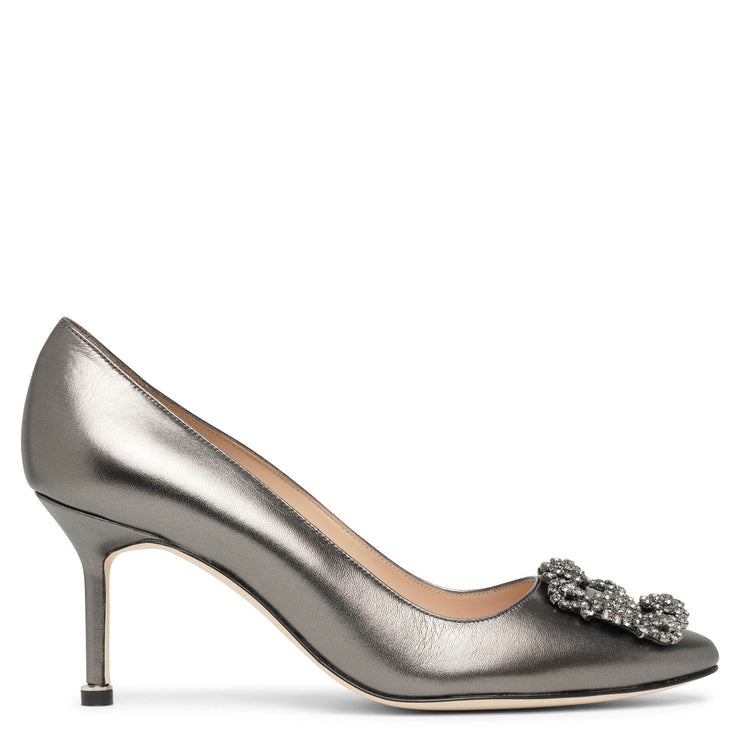 Hangisi 70 dark grey metallic nappa pumps