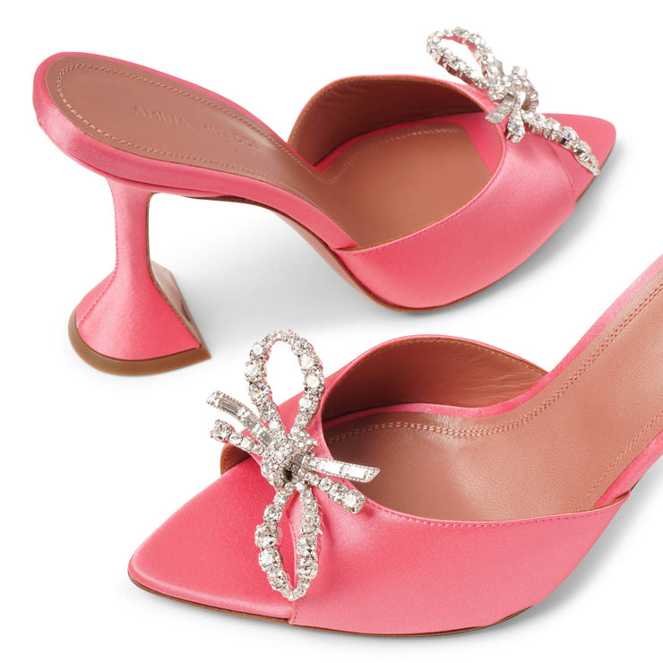 Rosie embellished pink satin mules