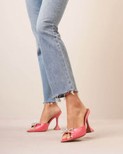 Rosie embellished pink satin mules