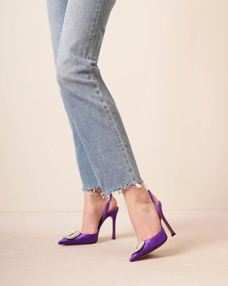 Camelia sling 105 purple satin pumps