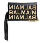 Pochette black golden logo clutch