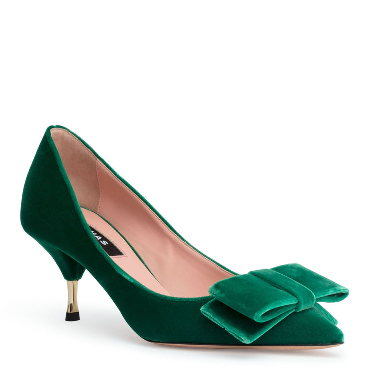 Velvet green 60 pumps