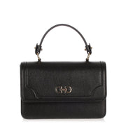 Seila black grainy leather tote