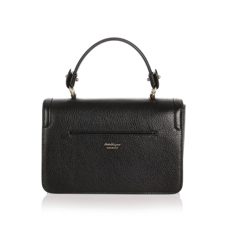 Seila black grainy leather tote