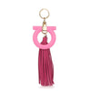 Pink leather Gancio keyring