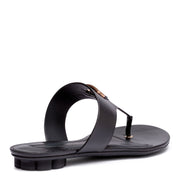 Enfola black leather sandals