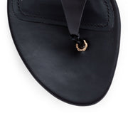 Enfola black leather sandals