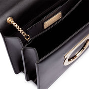 Thalia black leather Gancini shoulder bag