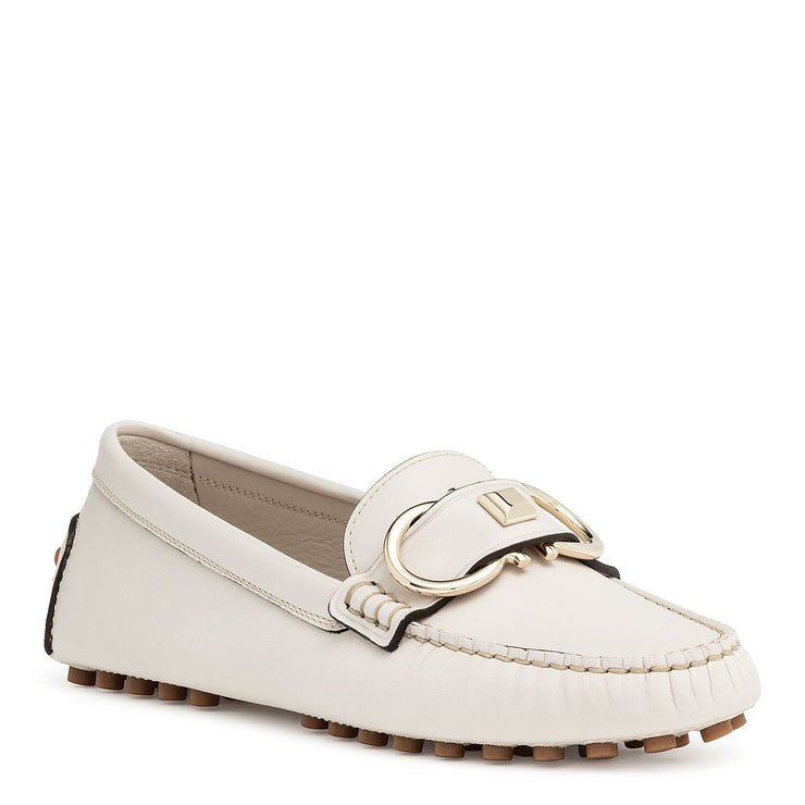 Breno off white calf leather car shoes