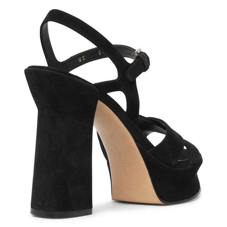 Sonya black suede platform sandals