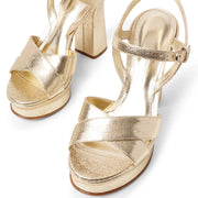 Sonya gold leather platform sandals