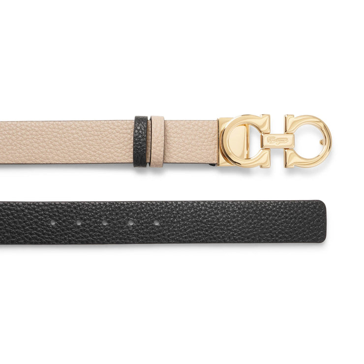 Gancini Reversable and Adjustable gold beige belt