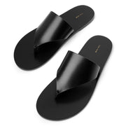 Avery black leather thong sandals
